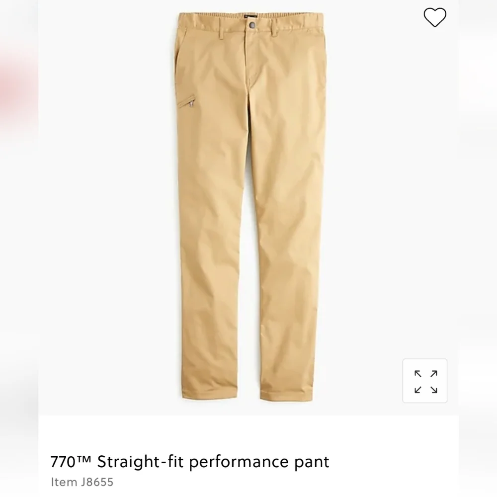 34×36 J. Crew 770 Straight-fit Khaki Performance Pants Men's Size‎ 34